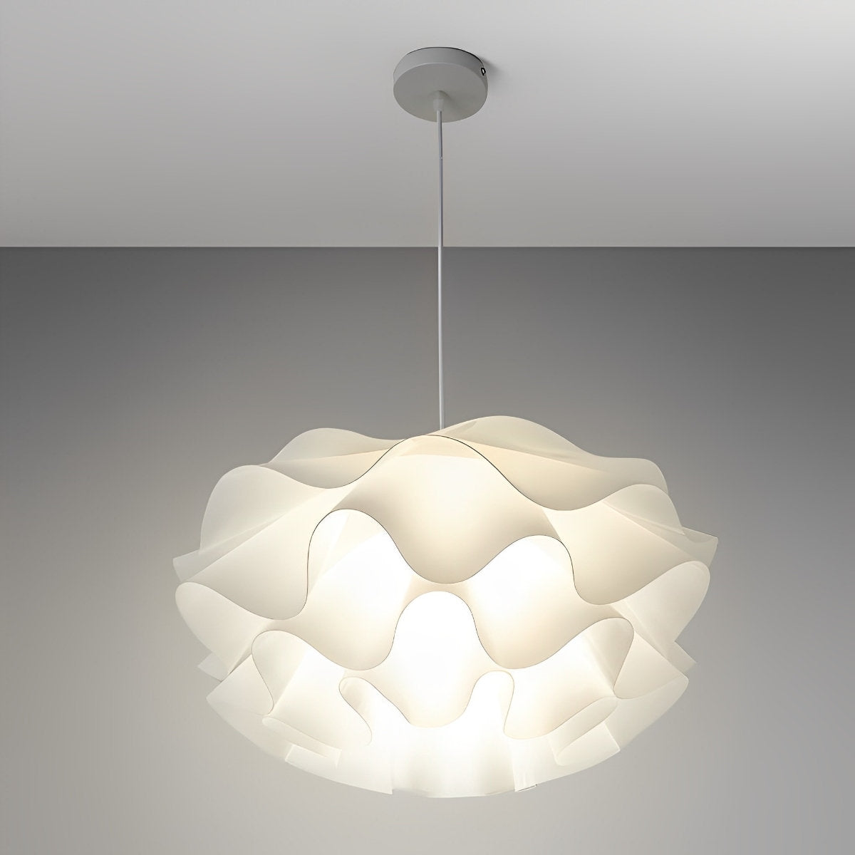 Flower Shaped Three-step Dimming LED White Chandelier Pendant Light