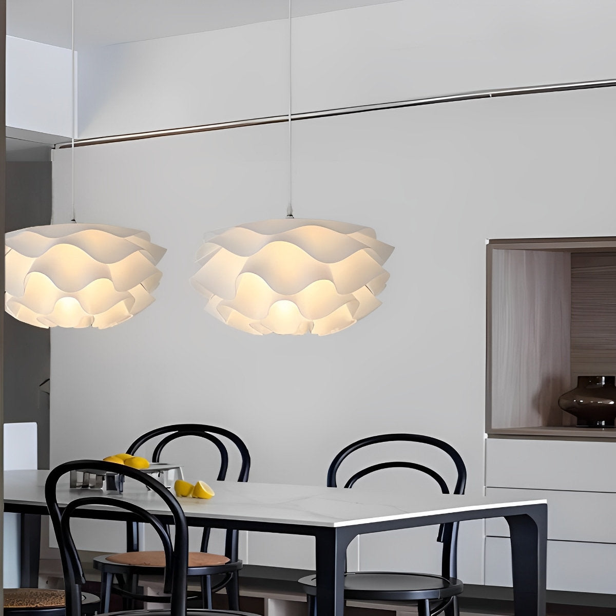 Flower Shaped Three-step Dimming LED White Chandelier Pendant Light