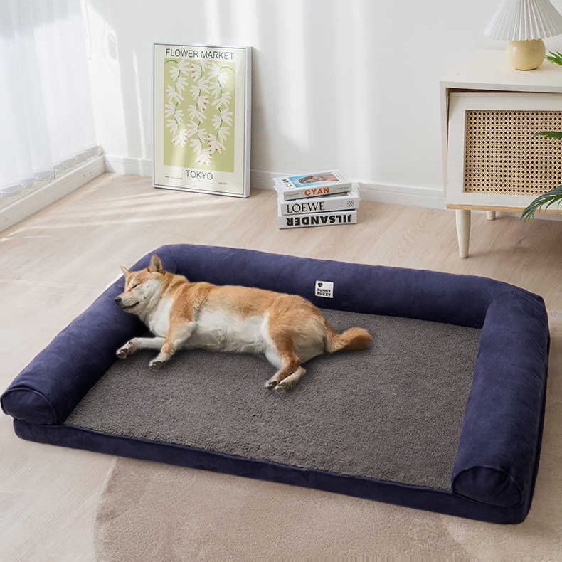Full-Support Orthopedic Dog Bed with Faux Fleece & Suede