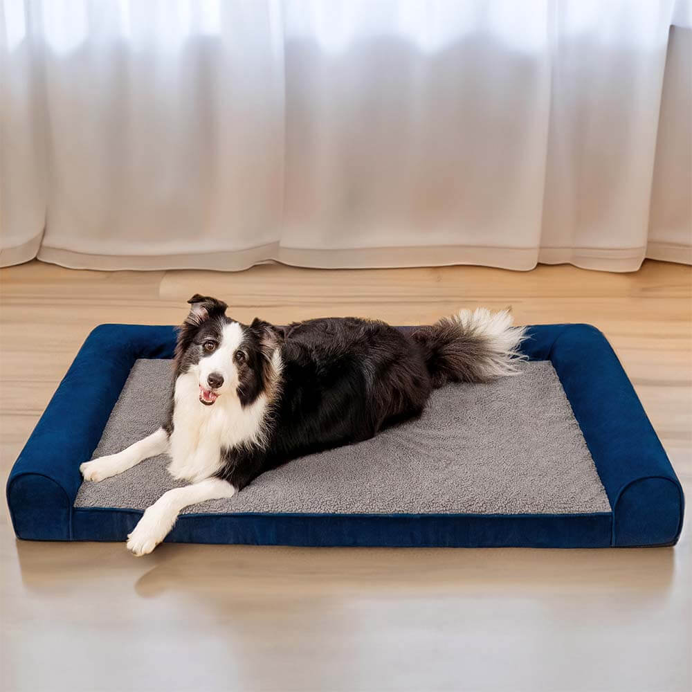 Full-Support Orthopedic Dog Bed with Faux Fleece & Suede