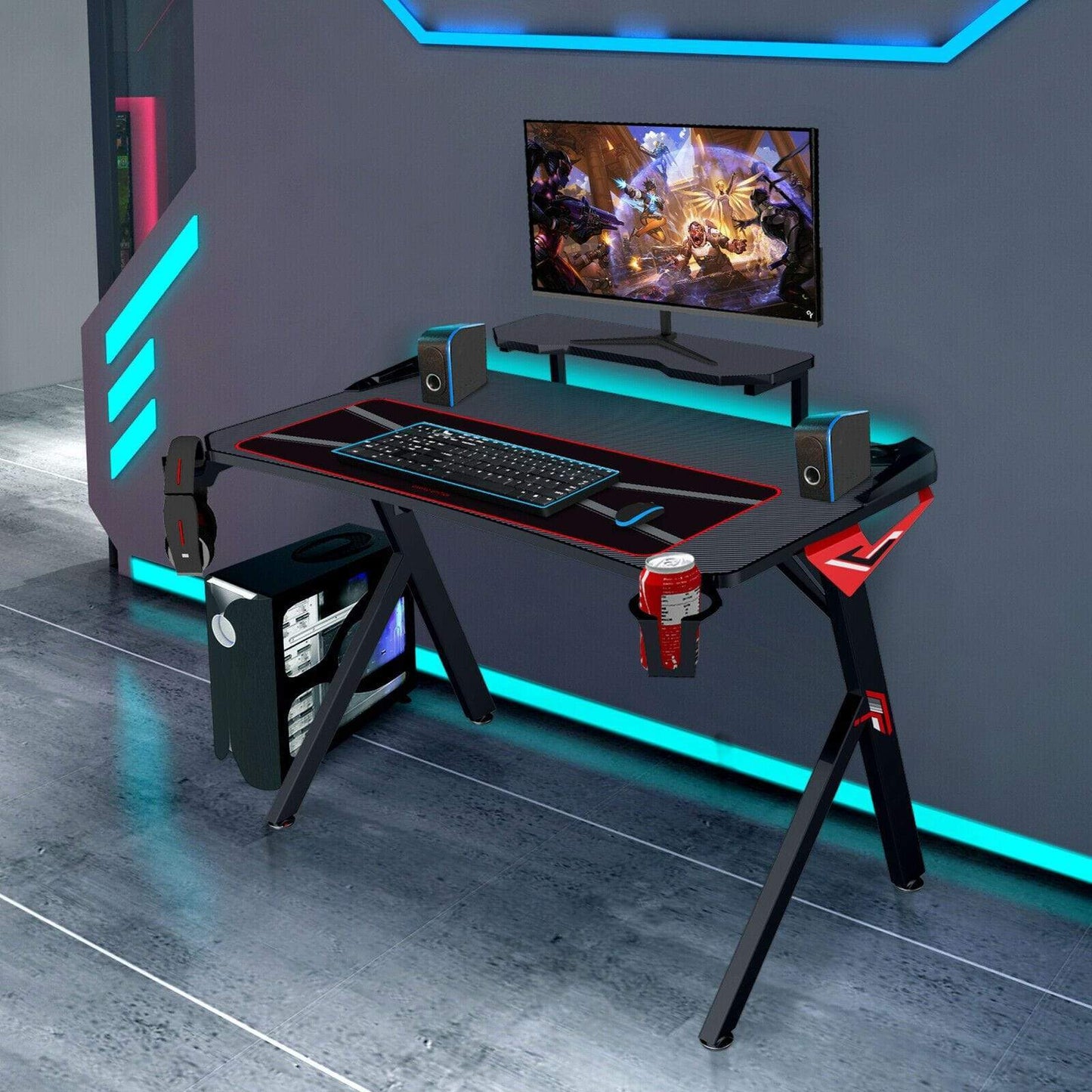 Gaming Desk - Gaming Computer Desk - Stainless Steel Computer Gaming Desk - Gamer Desk - Black Gaming Desk - Brand New Gaming Desk - Desk For Gaming