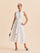 Halter Neck Eyelet Belted Midi Dress