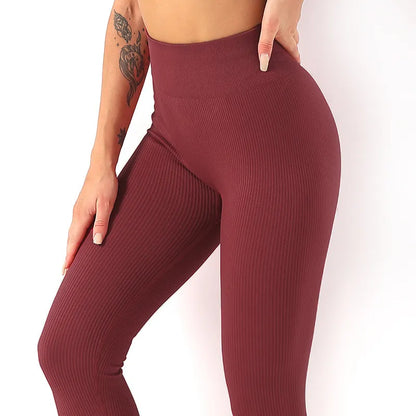 High-Waisted Seamless Fitness Yoga Pants With Tummy Control