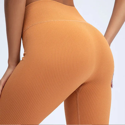 High-Waisted Seamless Fitness Yoga Pants With Tummy Control