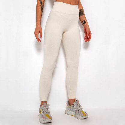 High-Waisted Seamless Fitness Yoga Pants With Tummy Control