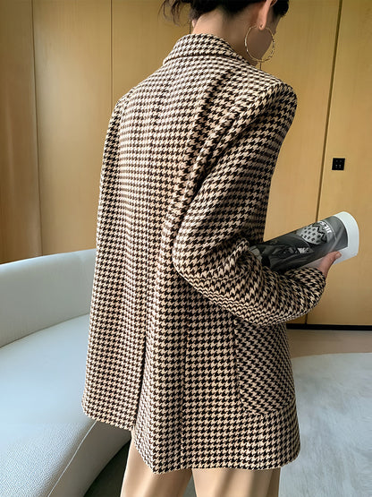 Hahnentritt geteiltes Blazer mit Gürtel