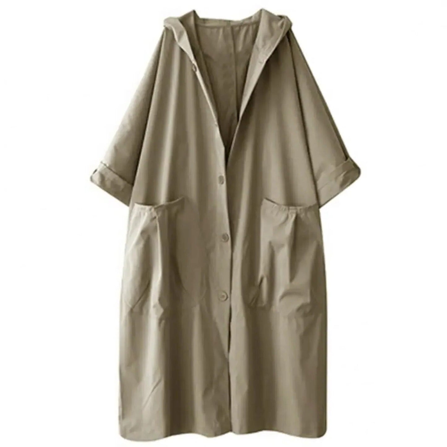 Trench-coat long à capuche pour femme