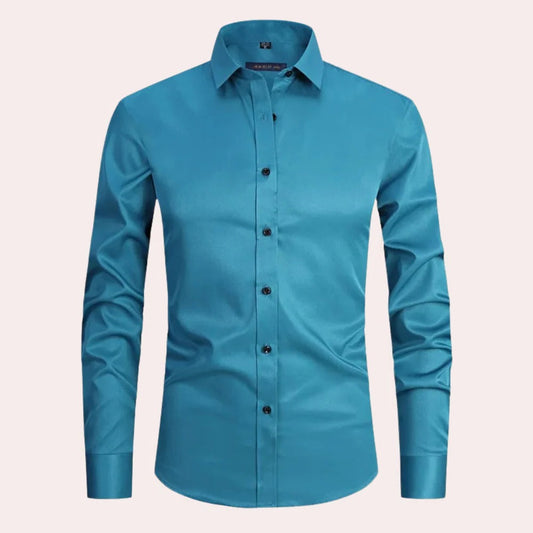 Stretch shirt with wrinkle resistant structure
