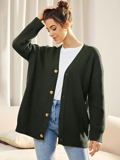 V-Neck Oversized Cardigan