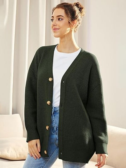 V-Neck Oversized Cardigan