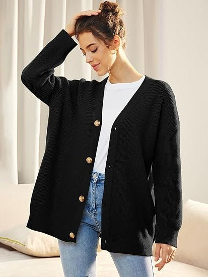 V-Neck Oversized Cardigan