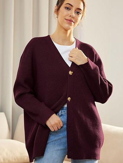 V-Neck Oversized Cardigan