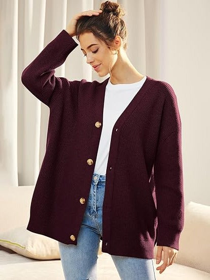 V-Neck Oversized Cardigan