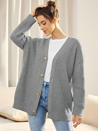 V-Neck Oversized Cardigan
