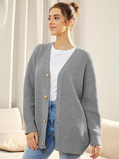 V-Neck Oversized Cardigan