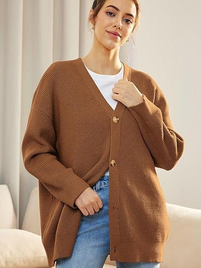 V-Neck Oversized Cardigan