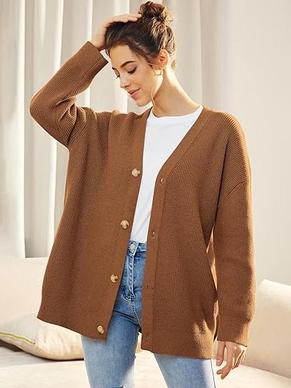 V-Neck Oversized Cardigan