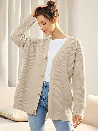 V-Neck Oversized Cardigan