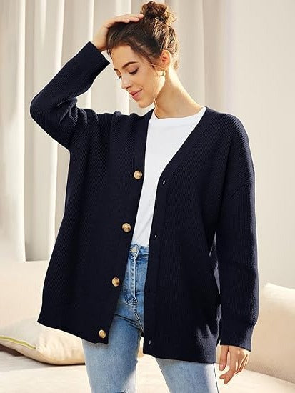 V-Neck Oversized Cardigan