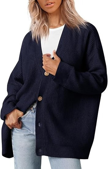 V-Neck Oversized Cardigan