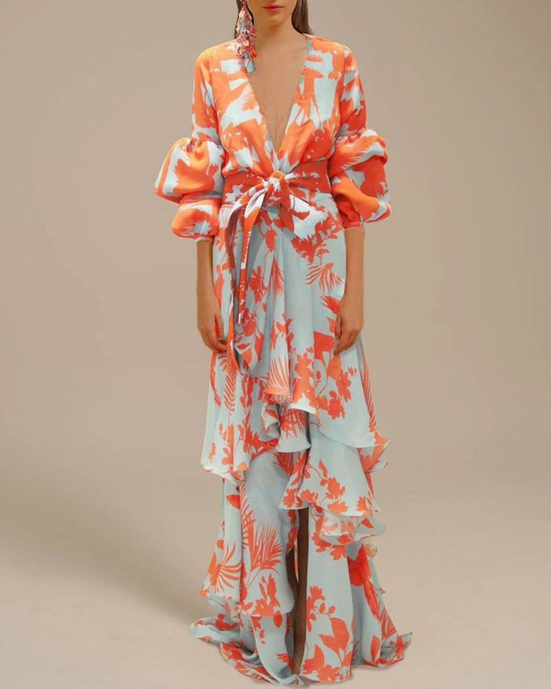 Belted Dress with Adjustable Front Tie