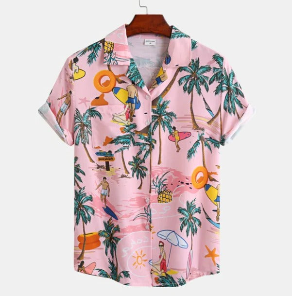Classic Hawaiian Shirt with Tropical Pattern