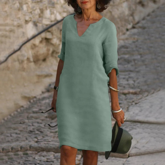 Summer Dress with V-Neck