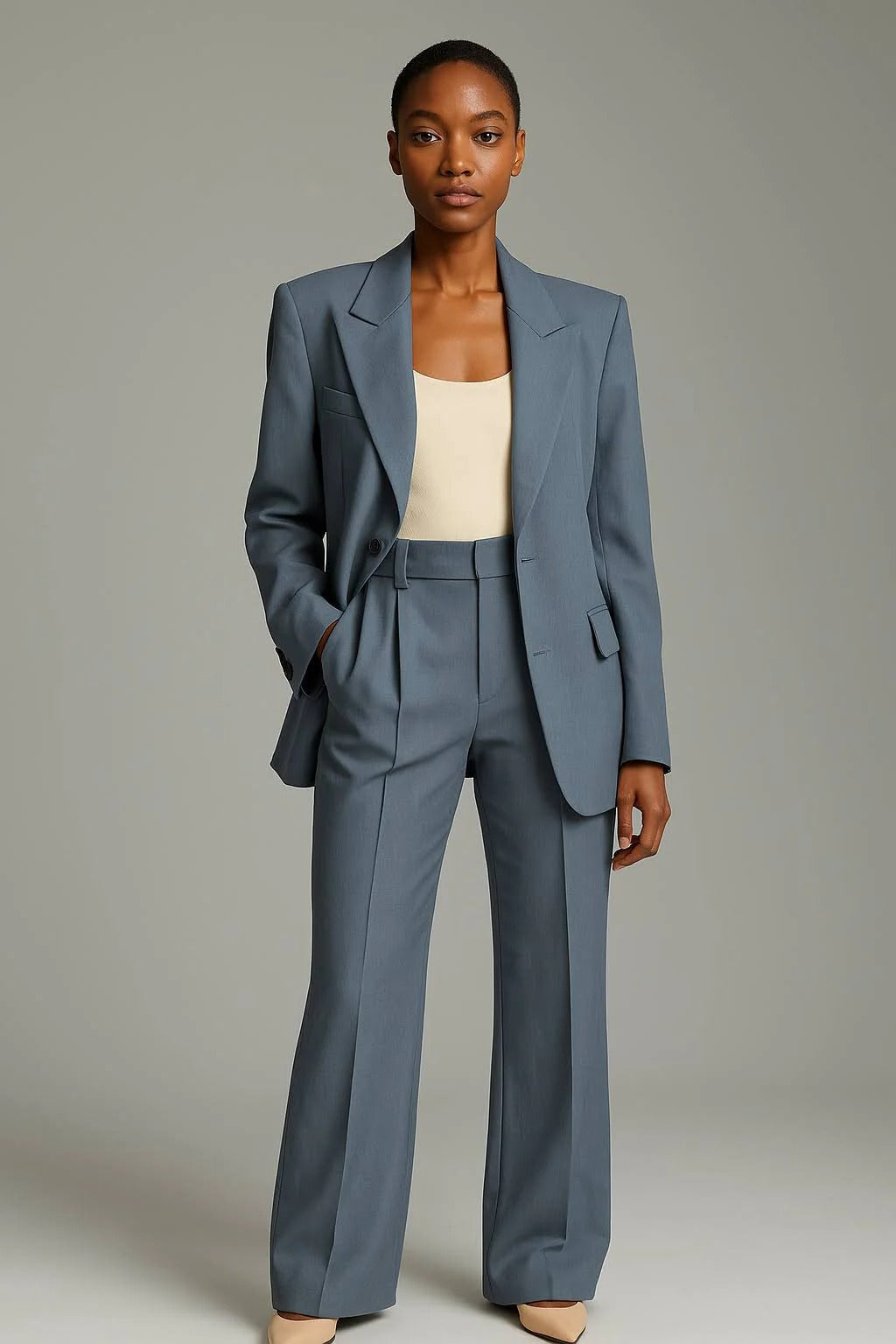 Two Piece Suit with Blazer and Trousers