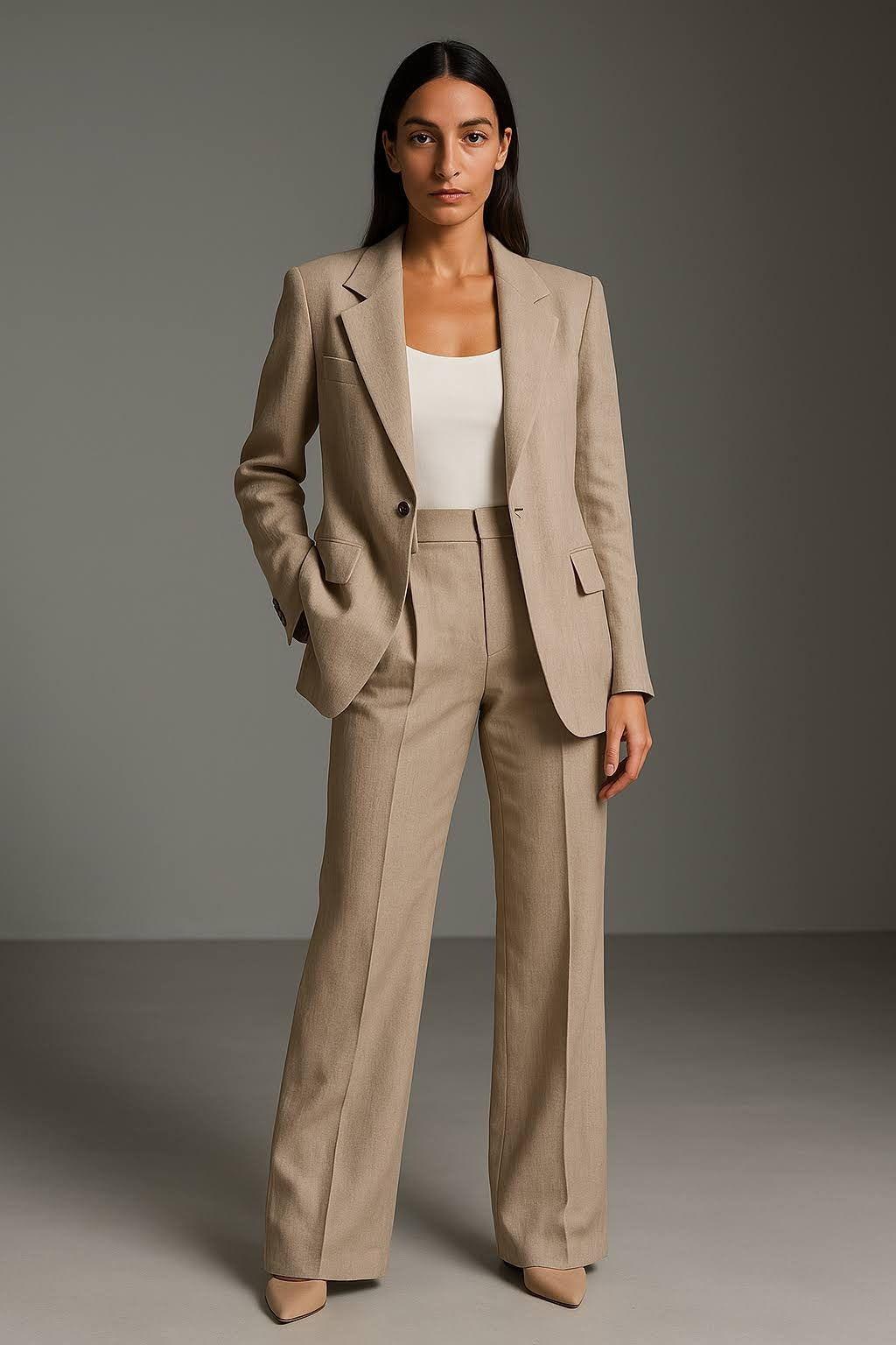 Two Piece Suit with Blazer and Trousers