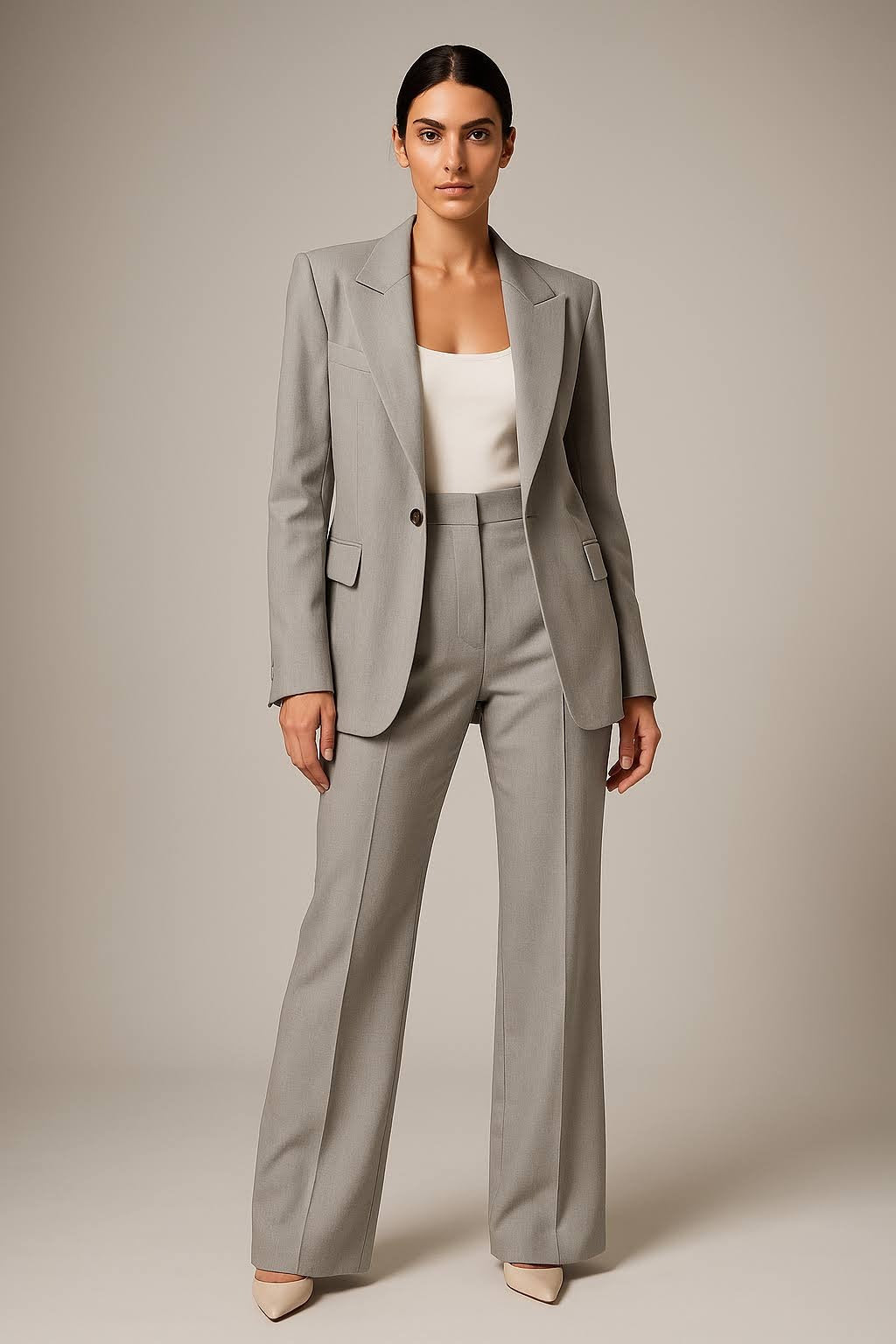Two Piece Suit with Blazer and Trousers