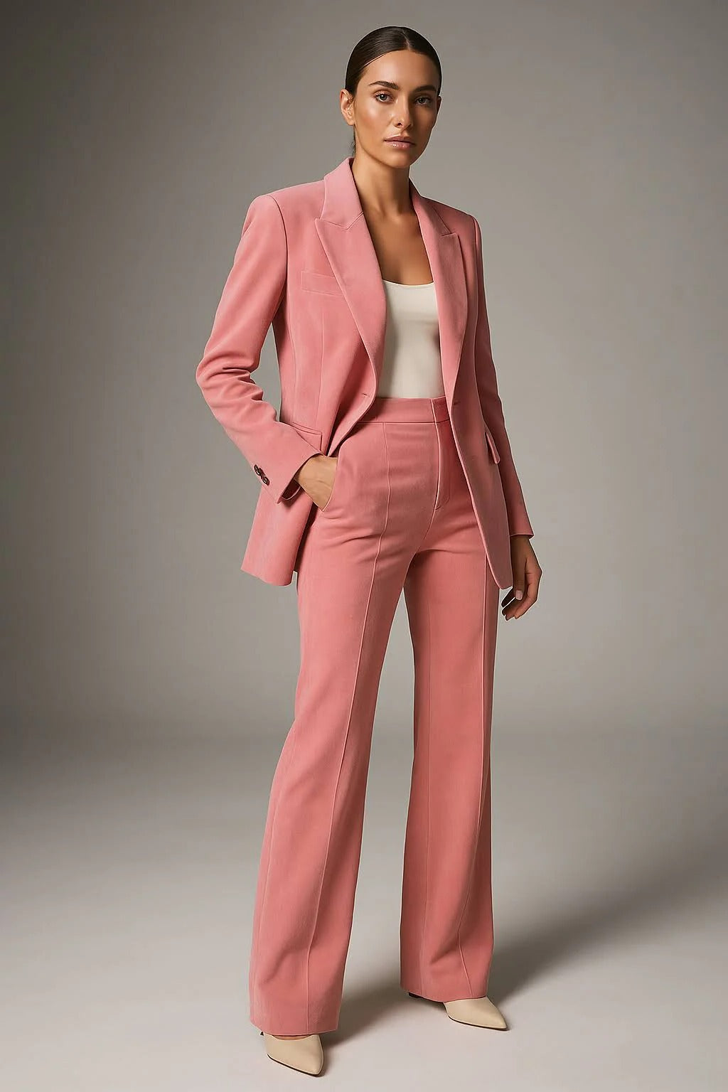 Two Piece Suit with Blazer and Trousers
