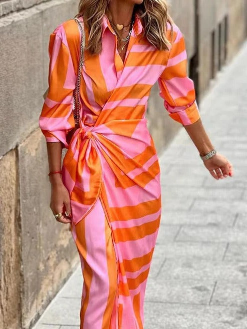 Wrap Dress with Collar for Versatile Outfits