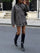 Loose-fitting women's jacket, stretch fabric, button closure