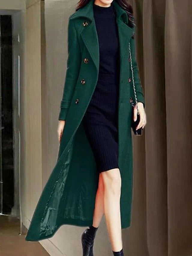 Women's Long Winter Coat with Belt