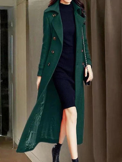 Women's Long Winter Coat with Belt