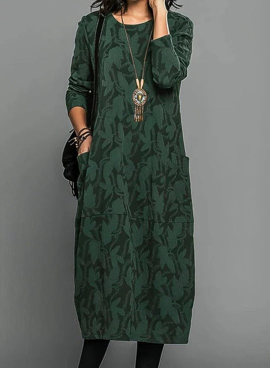 Winter Dress For Women With Round Neckline