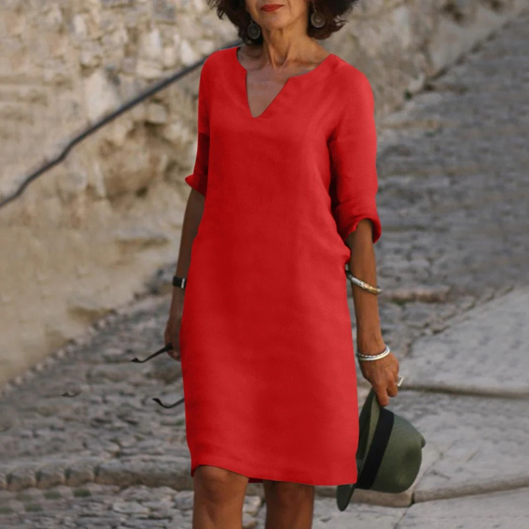 Summer Dress with V-Neck