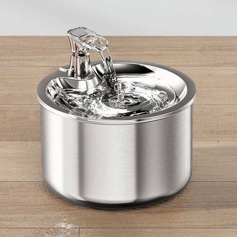 Cat Water Fountain with Motion Sensor – Stainless Steel Design with Filter Included