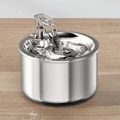 Cat Water Fountain with Motion Sensor – Stainless Steel Design with Filter Included