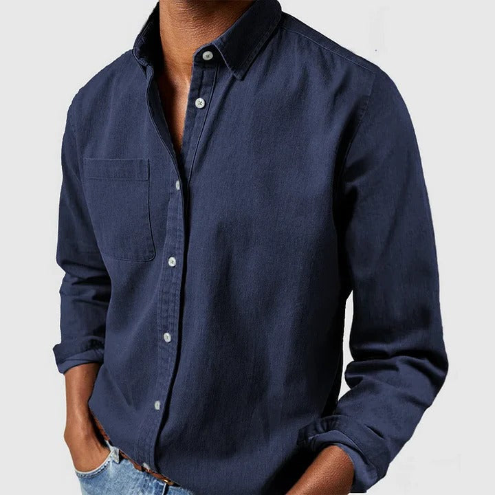 long-sleeve shirt with relaxed fit