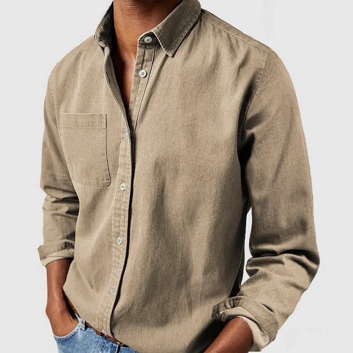 long-sleeve shirt with relaxed fit