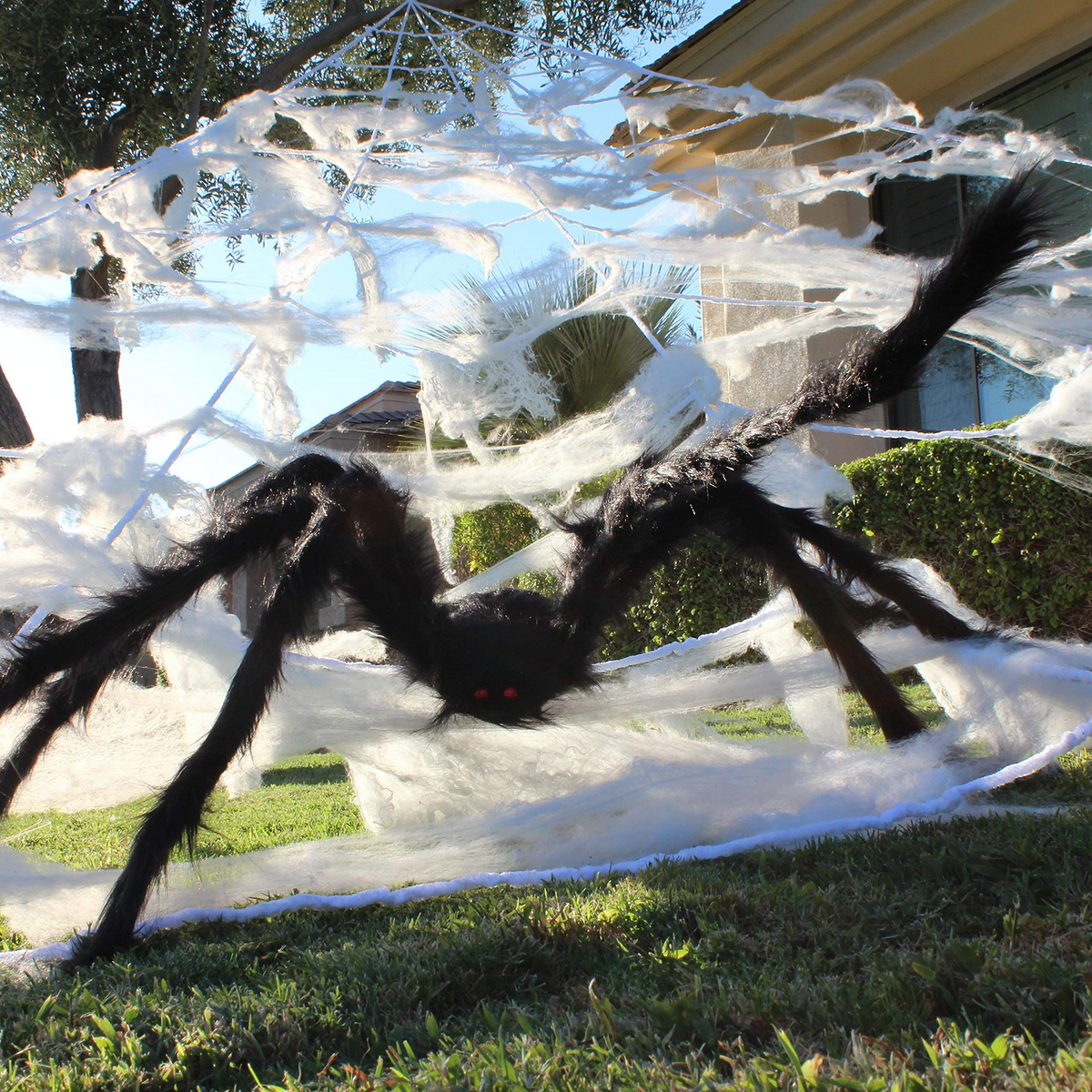 Giant Spider Web Set With 5 Ft Spider Halloween Decoration – Ventayo
