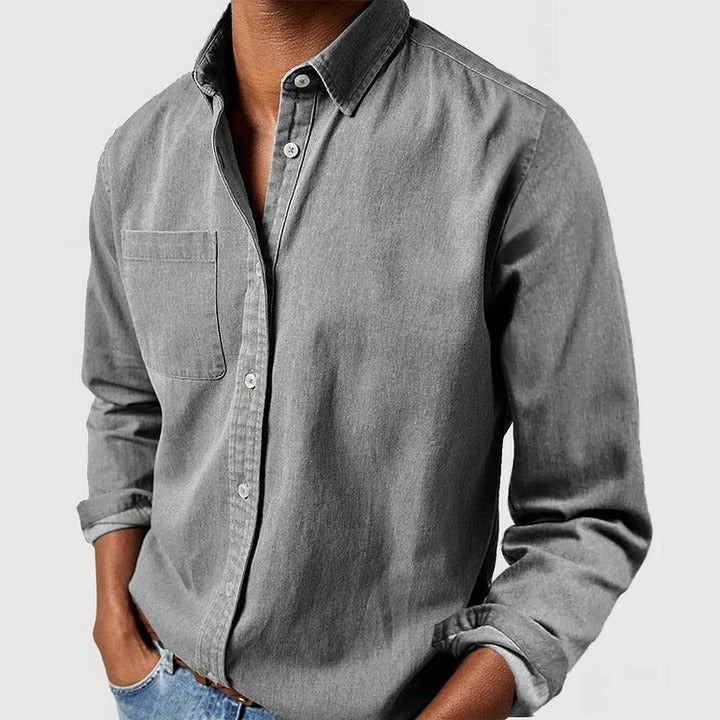long-sleeve shirt with relaxed fit