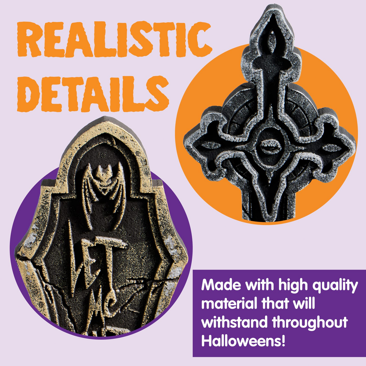 Cross Foam Tombstone Halloween Decoration, 12 Stakes – Ventayo