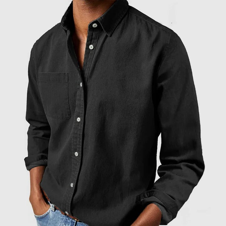long-sleeve shirt with relaxed fit