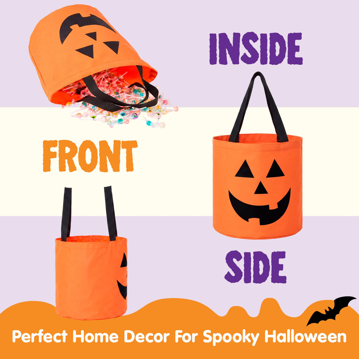 3 PCS Light Up Pumpkin Buckets - Glow While You Trick or Treat – Ventayo