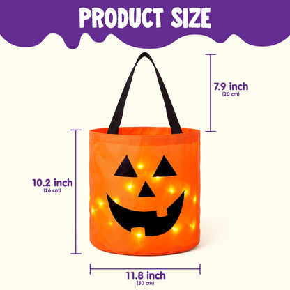 3 PCS Light Up Pumpkin Buckets - Glow While You Trick or Treat – Ventayo