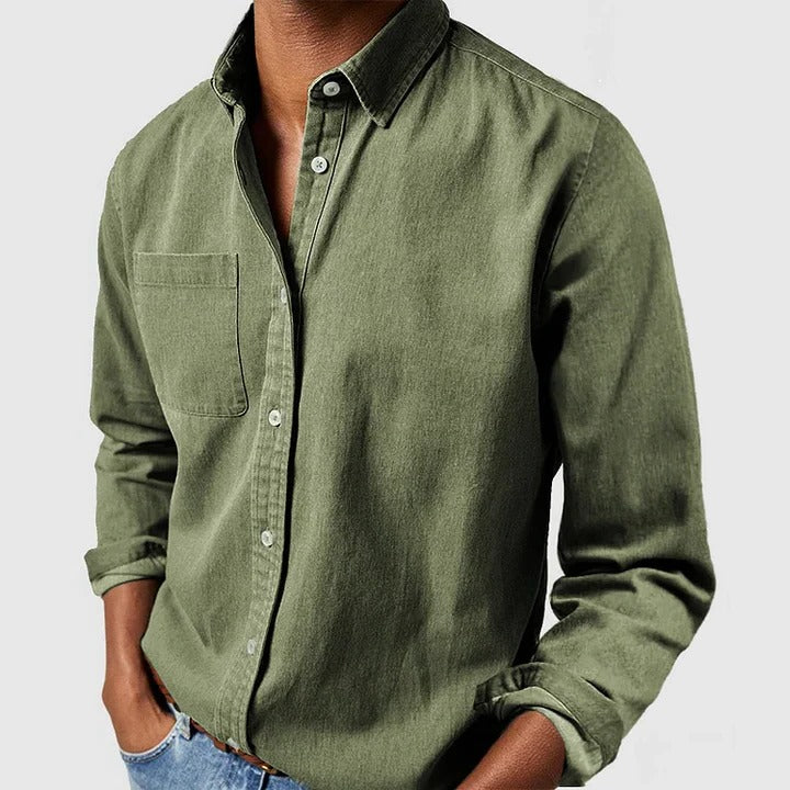 long-sleeve shirt with relaxed fit