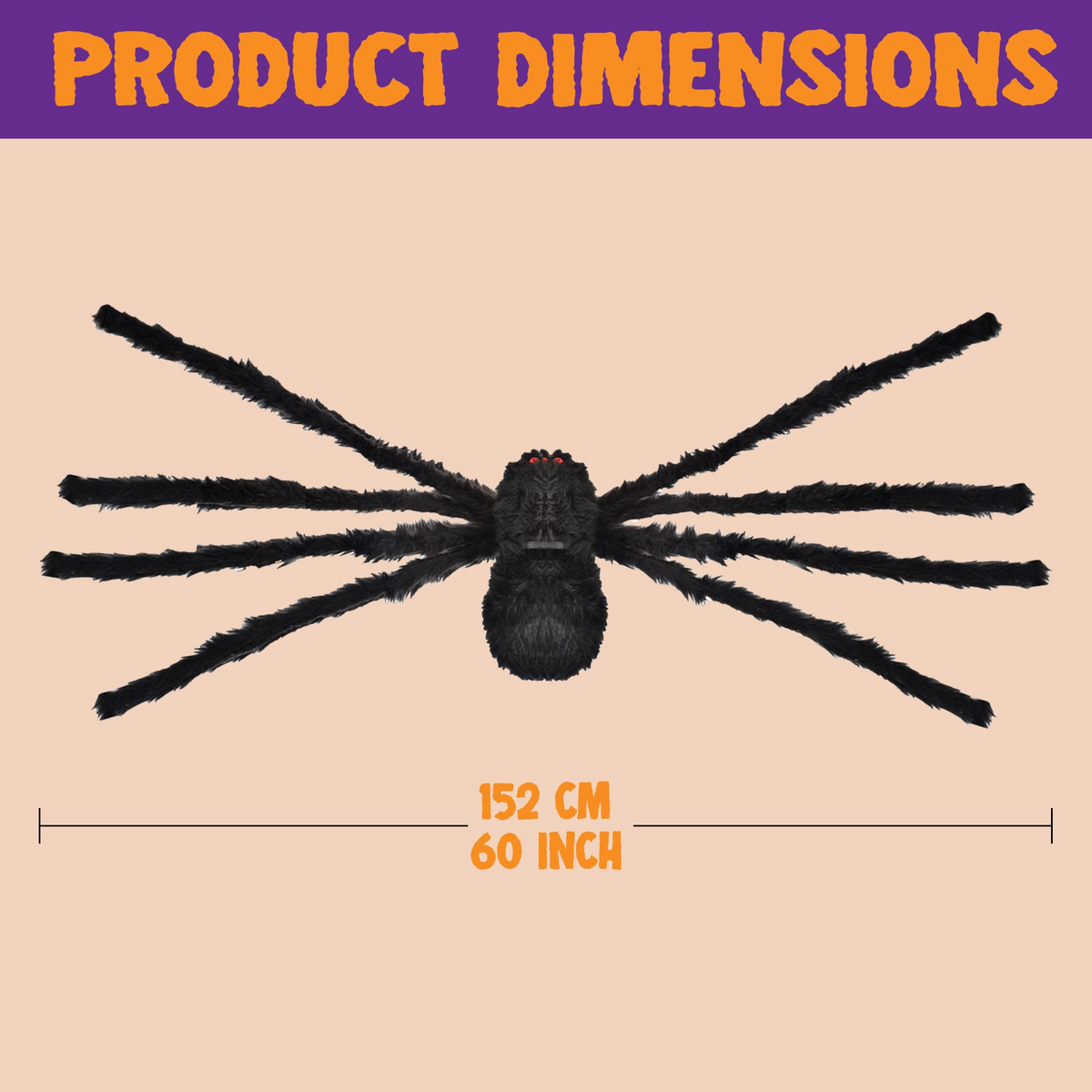Huge 5-feet Black Hairy Spider – Ventayo