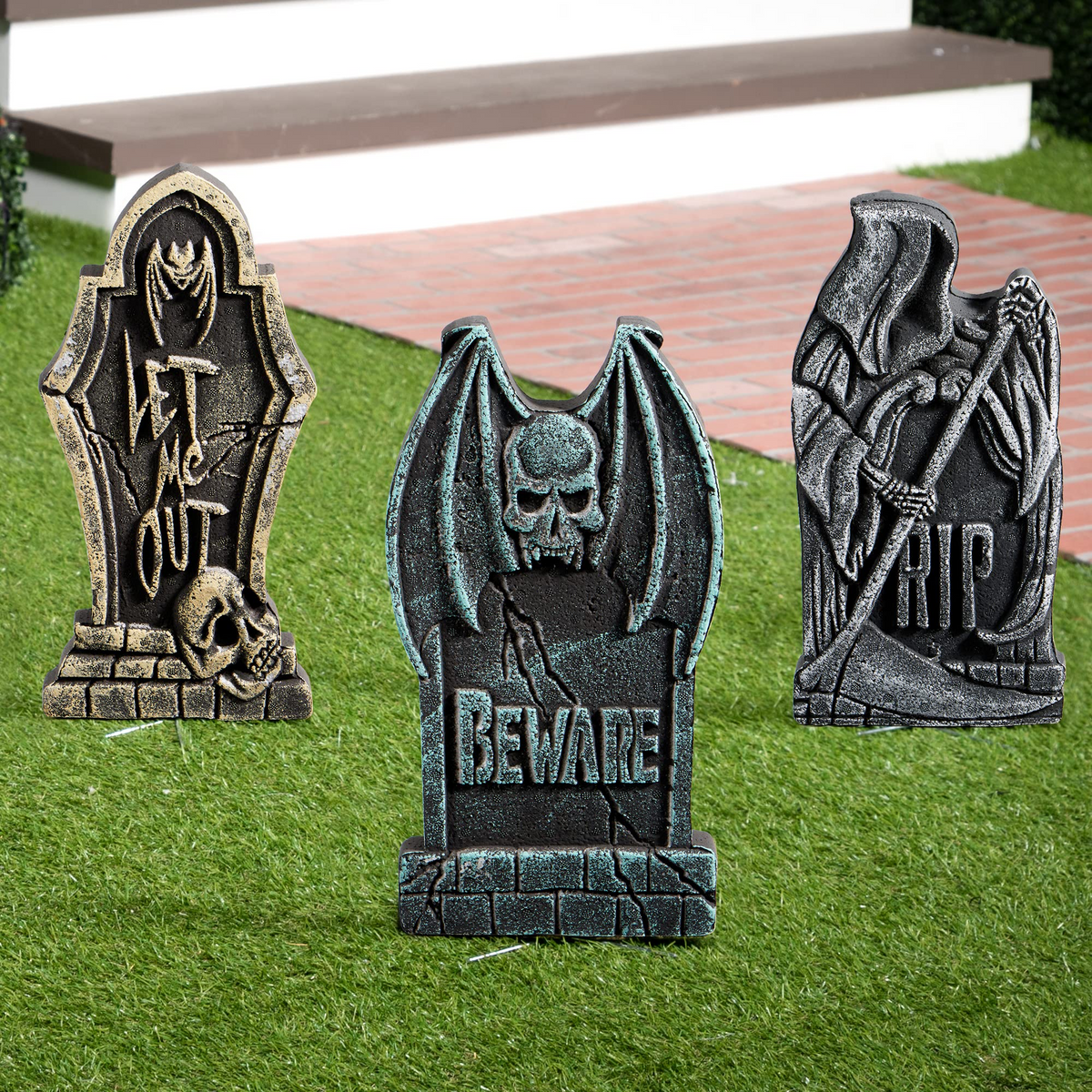 Cross Foam Tombstone Halloween Decoration, 12 Stakes – Ventayo